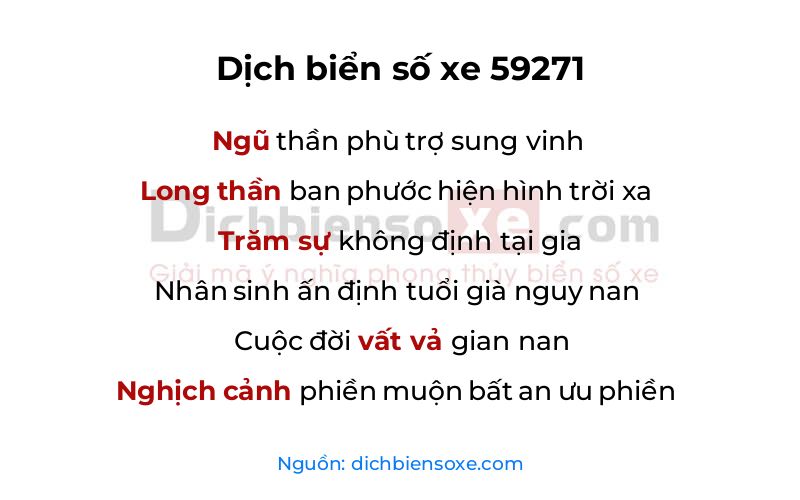 Dịch thơ biển số 59271