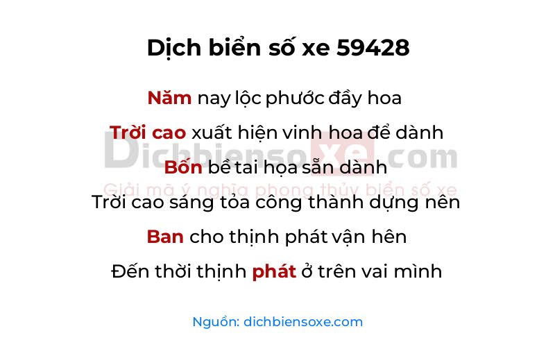 Dịch thơ biển số 59428