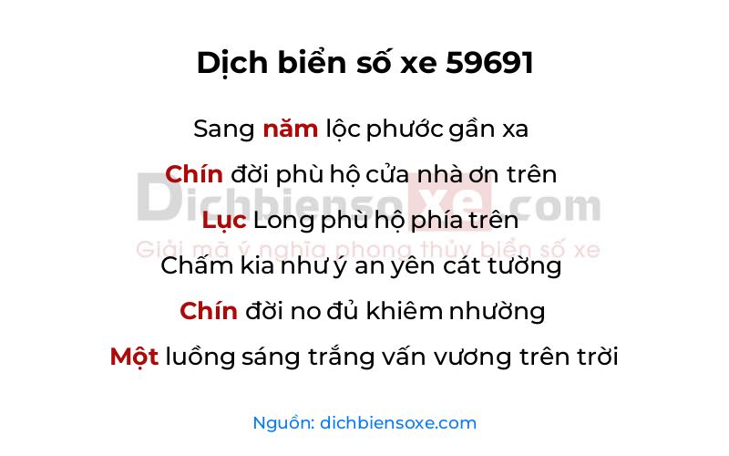 Dịch thơ biển số 59691