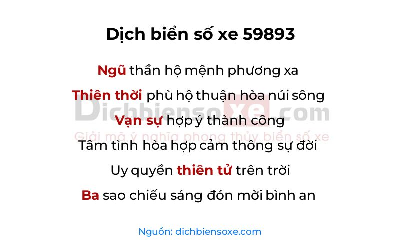 Dịch thơ biển số 59893