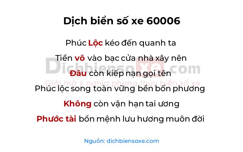 Dịch thơ biển số 60006