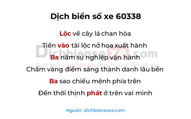 Dịch thơ biển số 60338