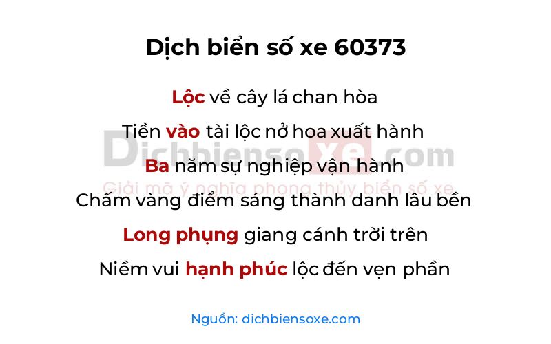 Dịch thơ biển số 60373