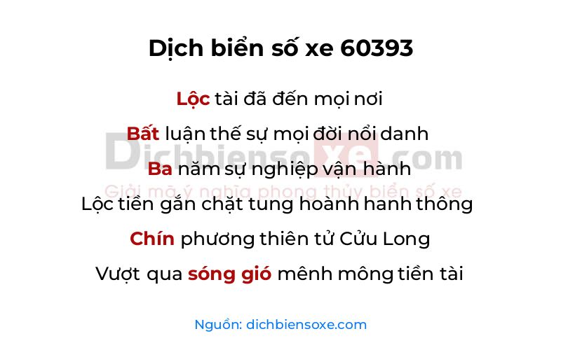 Dịch thơ biển số 60393