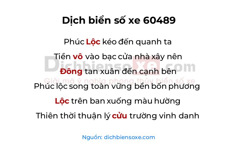 Dịch thơ biển số 60489