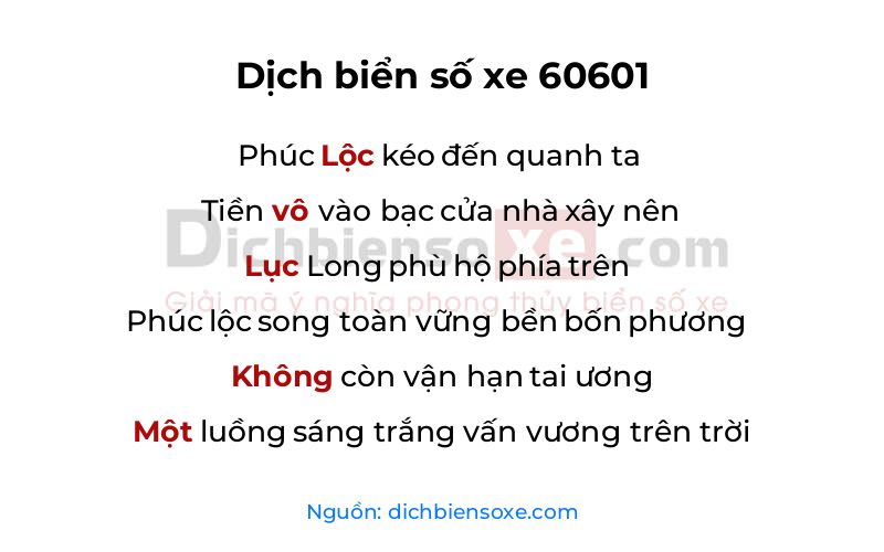 Dịch thơ biển số 60601