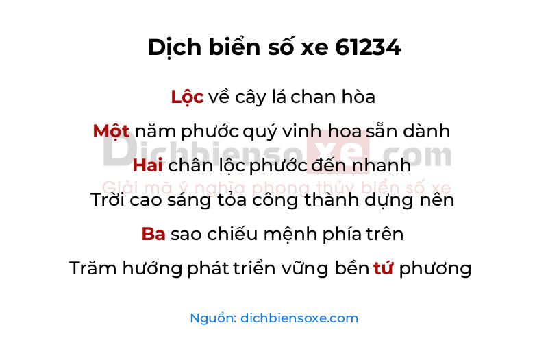 Dịch thơ biển số 61234