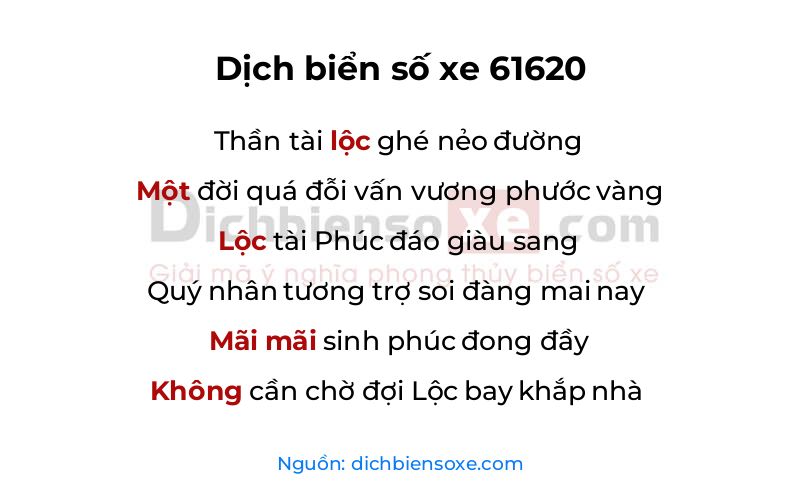 Dịch thơ biển số 61620