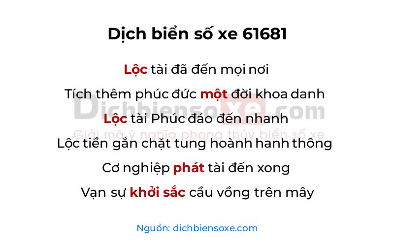 Dịch thơ biển số 61681