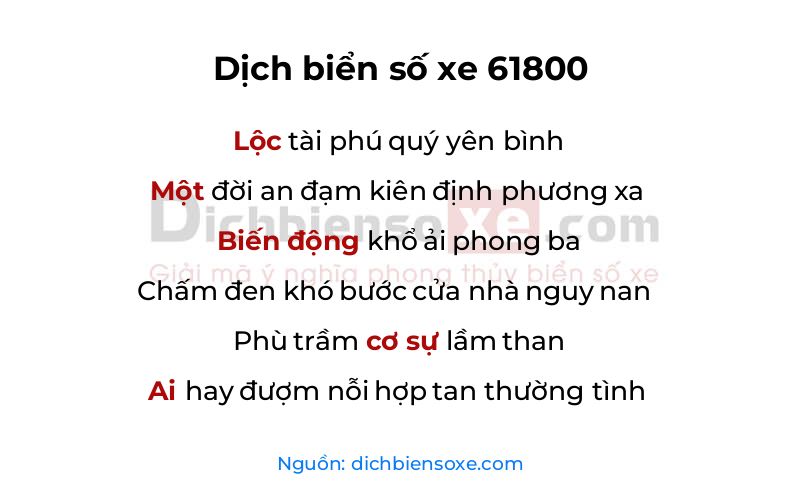 Dịch thơ biển số 61800