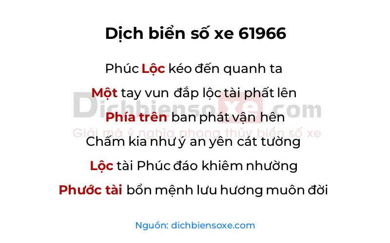 Dịch thơ biển số 61966