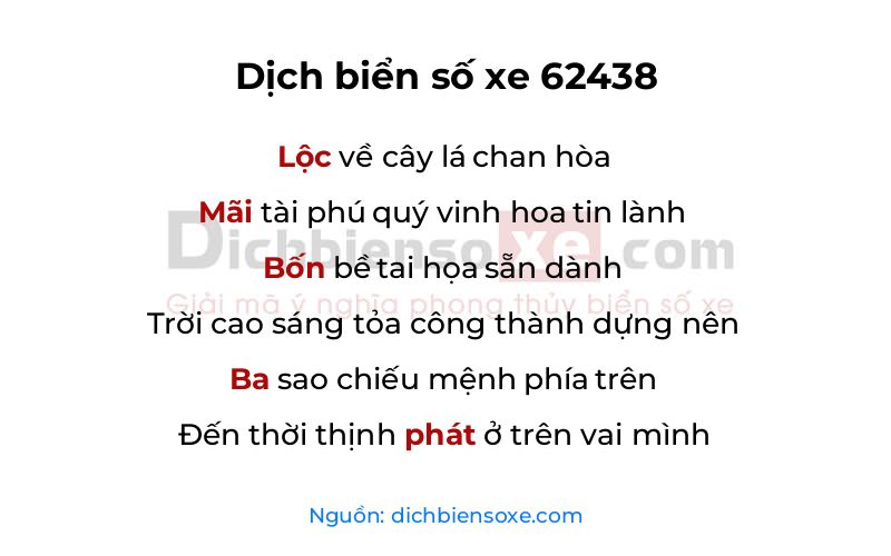 Dịch thơ biển số 62438