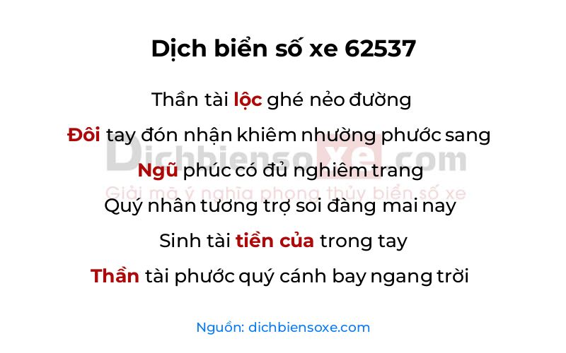 Dịch thơ biển số 62537