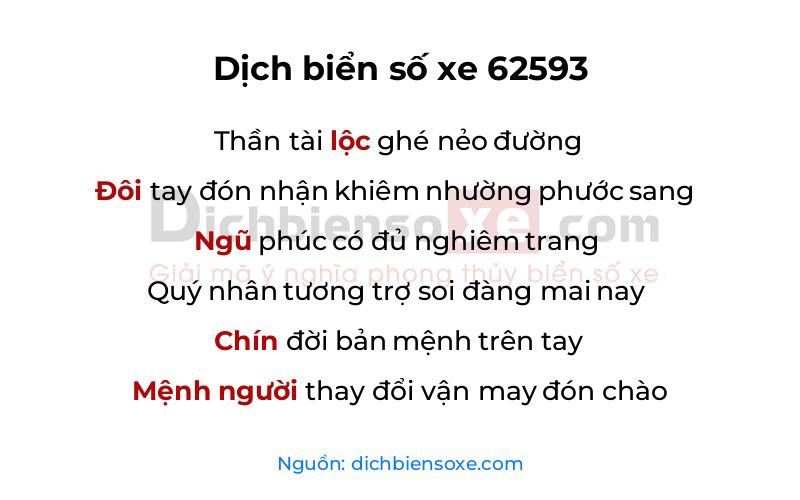Dịch thơ biển số 62593