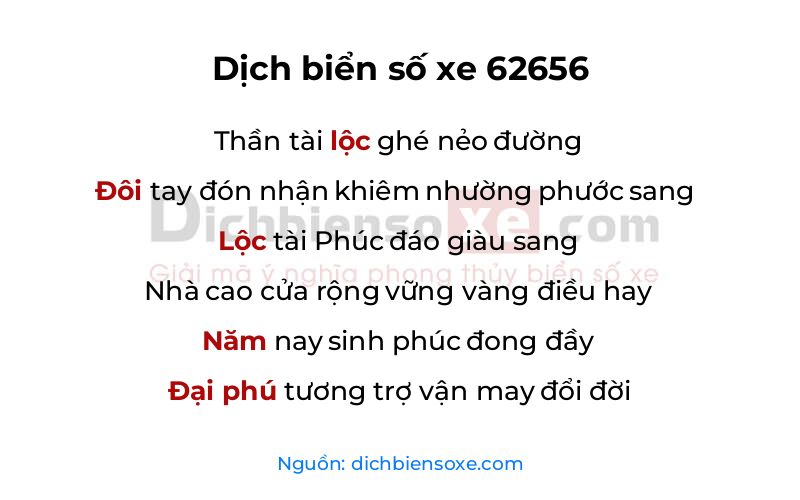 Dịch thơ biển số 62656