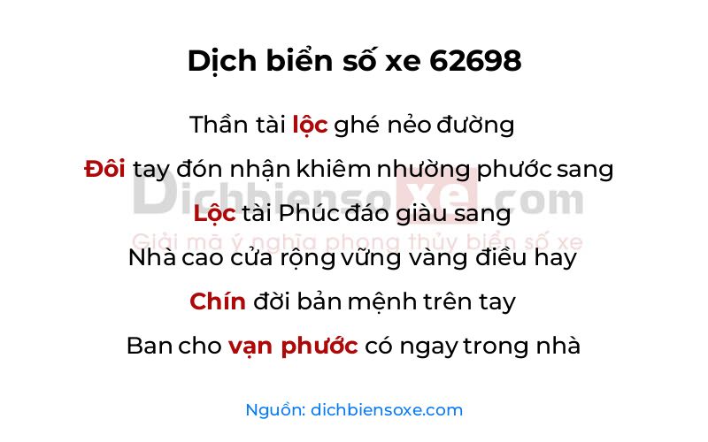 Dịch thơ biển số 62698