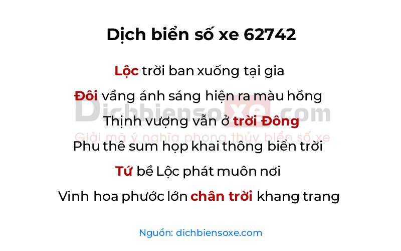 Dịch thơ biển số 62742