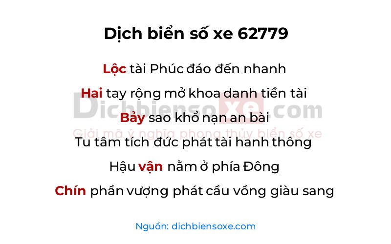 Dịch thơ biển số 62779