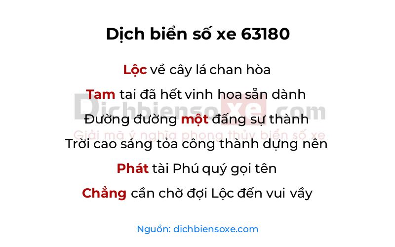 Dịch thơ biển số 63180