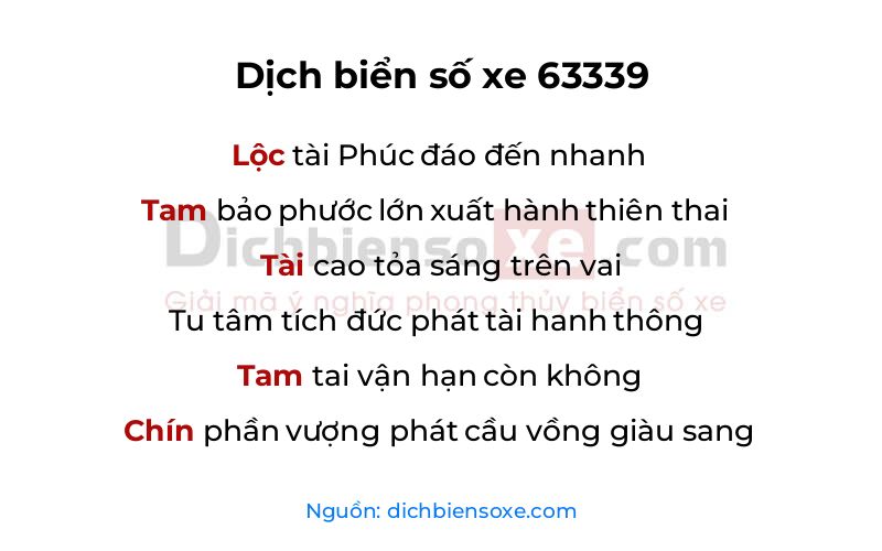 Dịch thơ biển số 63339