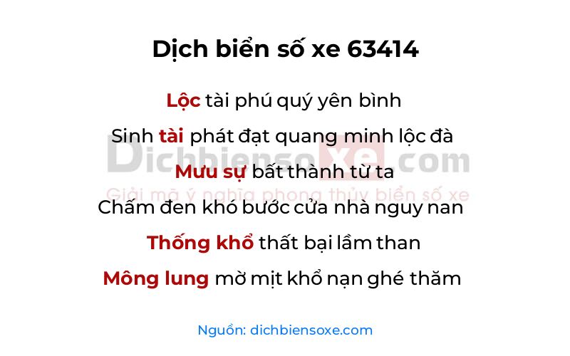 Dịch thơ biển số 63414
