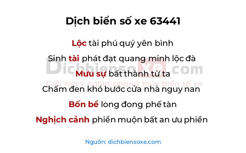 Dịch thơ biển số 63441