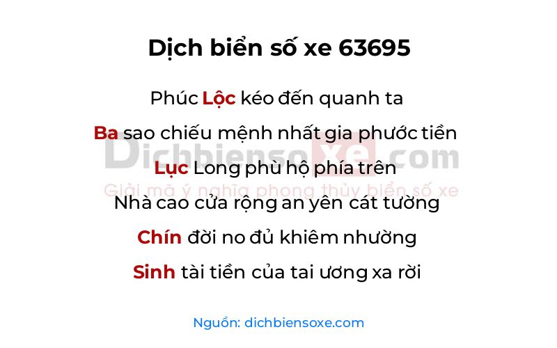 Dịch thơ biển số 63695