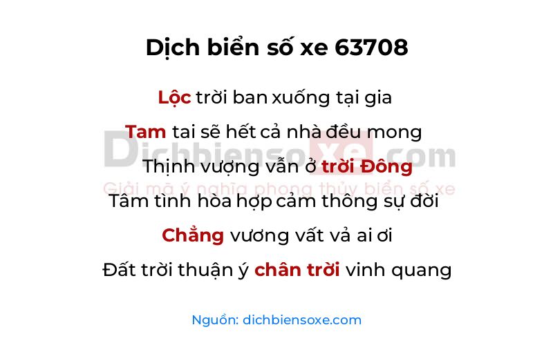 Dịch thơ biển số 63708