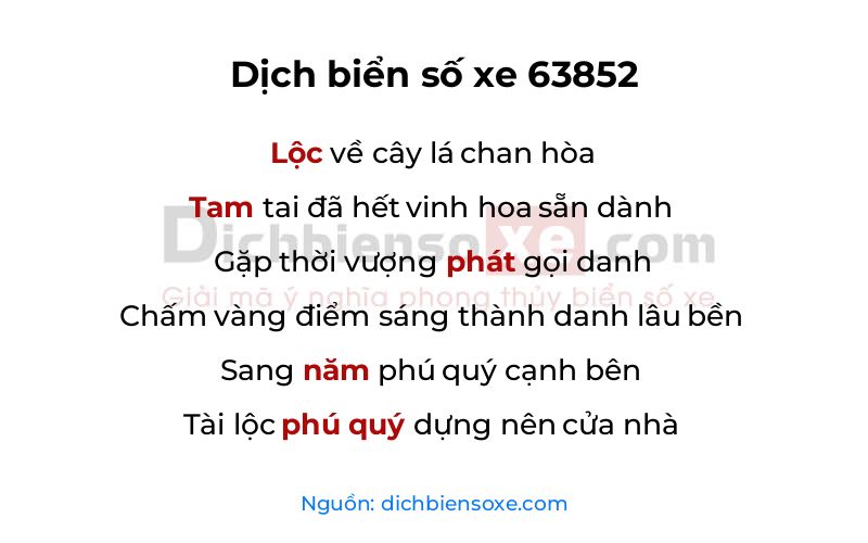 Dịch thơ biển số 63852