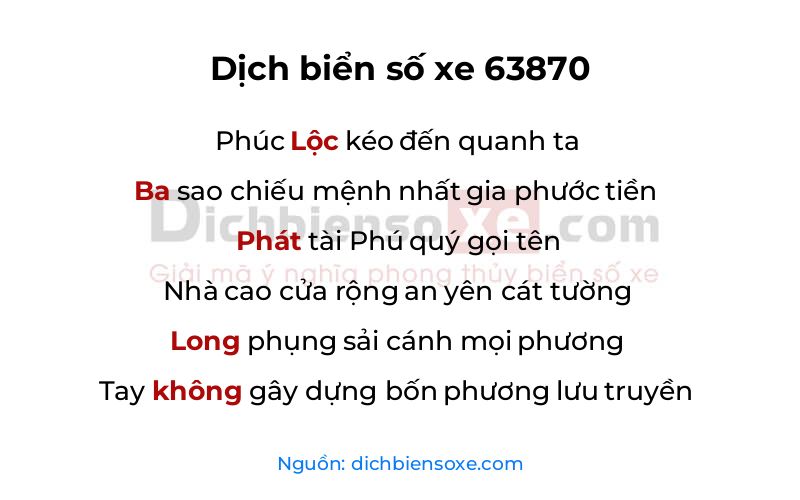 Dịch thơ biển số 63870