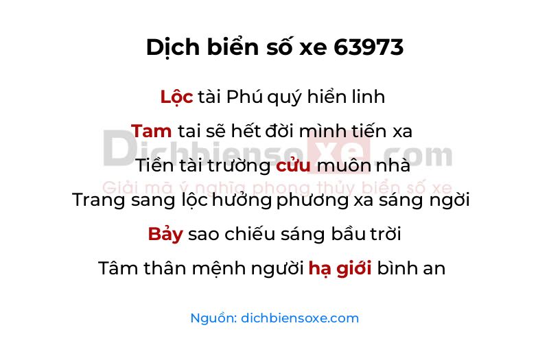 Dịch thơ biển số 63973