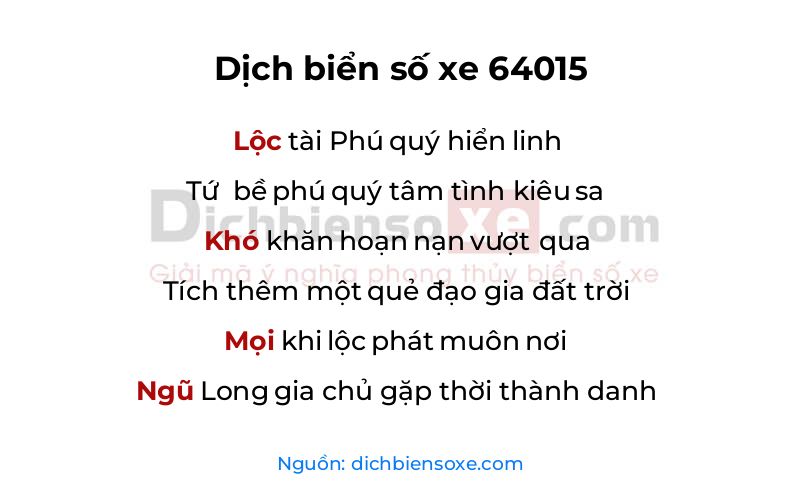Dịch thơ biển số 64015