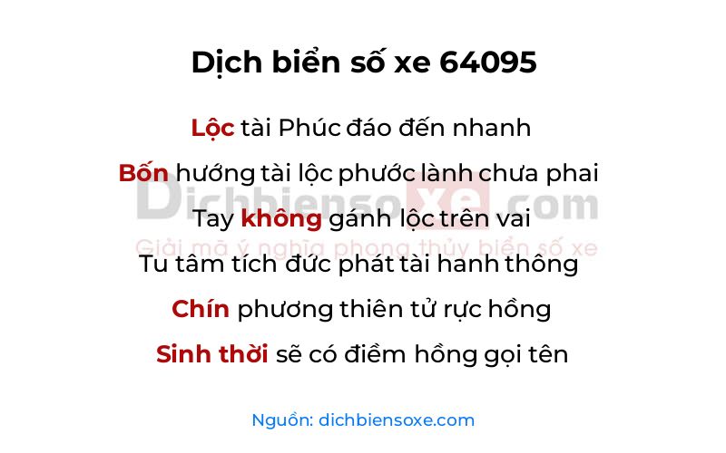 Dịch thơ biển số 64095