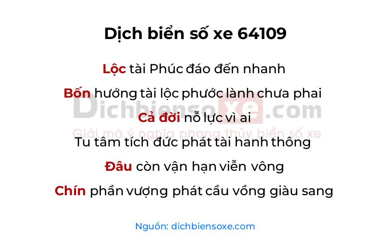 Dịch thơ biển số 64109