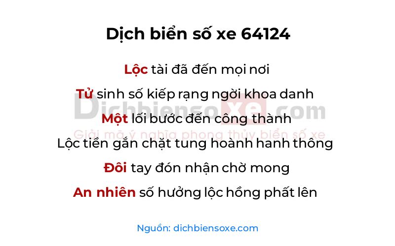 Dịch thơ biển số 64124