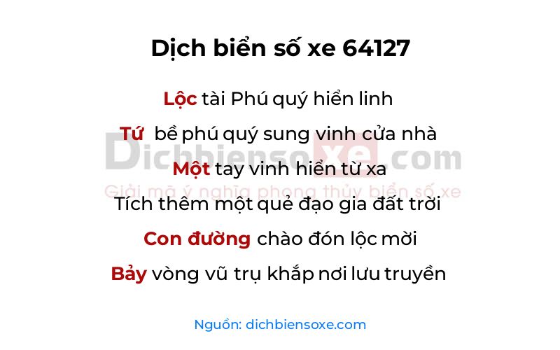 Dịch thơ biển số 64127