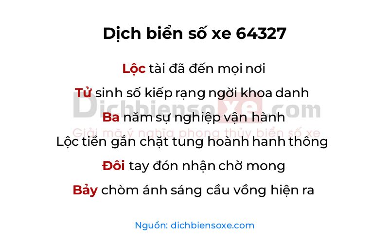 Dịch thơ biển số 64327