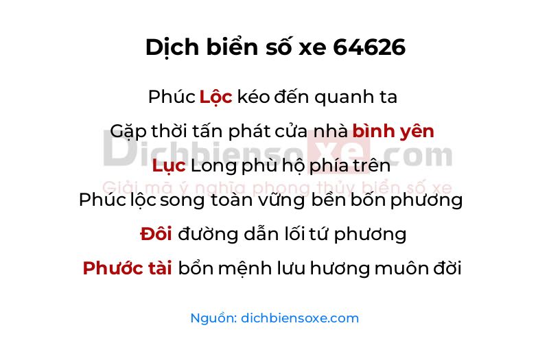 Dịch thơ biển số 64626