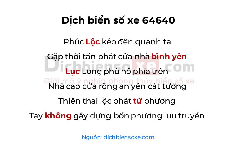 Dịch thơ biển số 64640