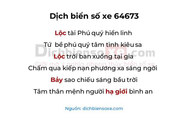 Dịch thơ biển số 64673