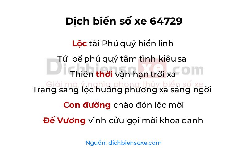 Dịch thơ biển số 64729