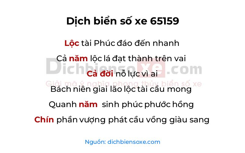 Dịch thơ biển số 65159