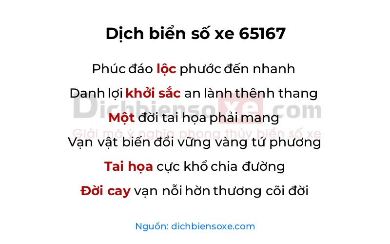 Dịch thơ biển số 65167