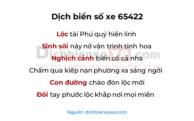 Dịch thơ biển số 65422