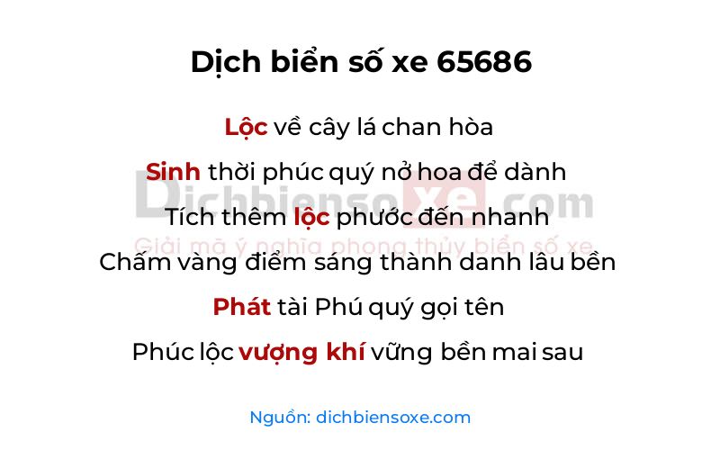 Dịch thơ biển số 65686