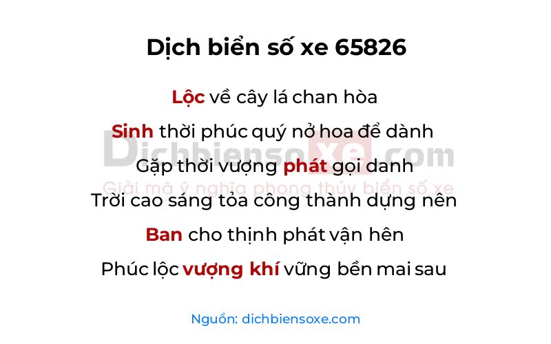 Dịch thơ biển số 65826
