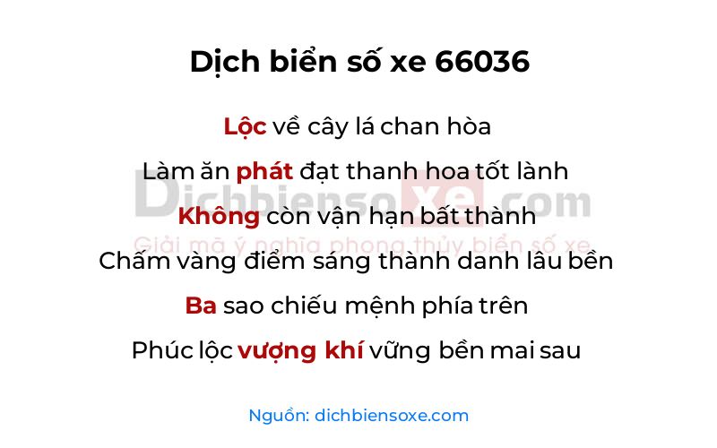 Dịch thơ biển số 66036