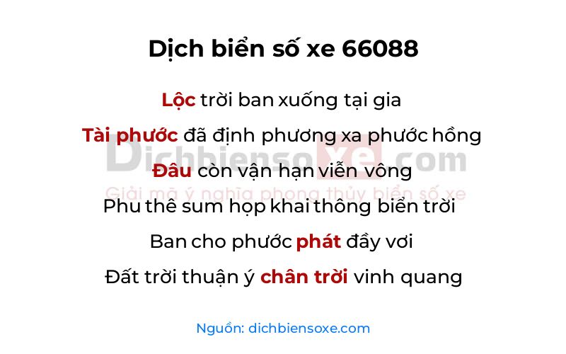 Dịch thơ biển số 66088