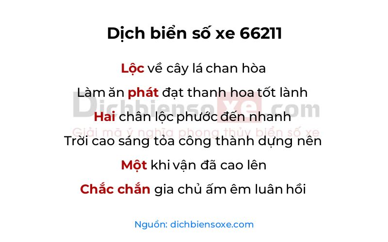 Dịch thơ biển số 66211