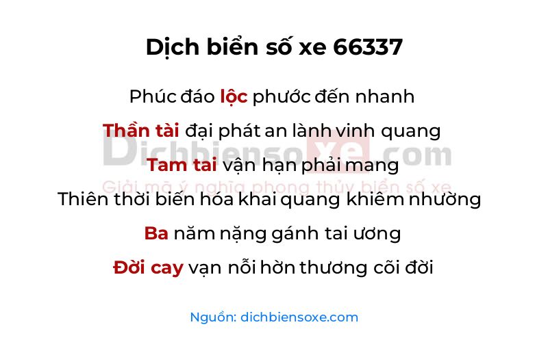 Dịch thơ biển số 66337